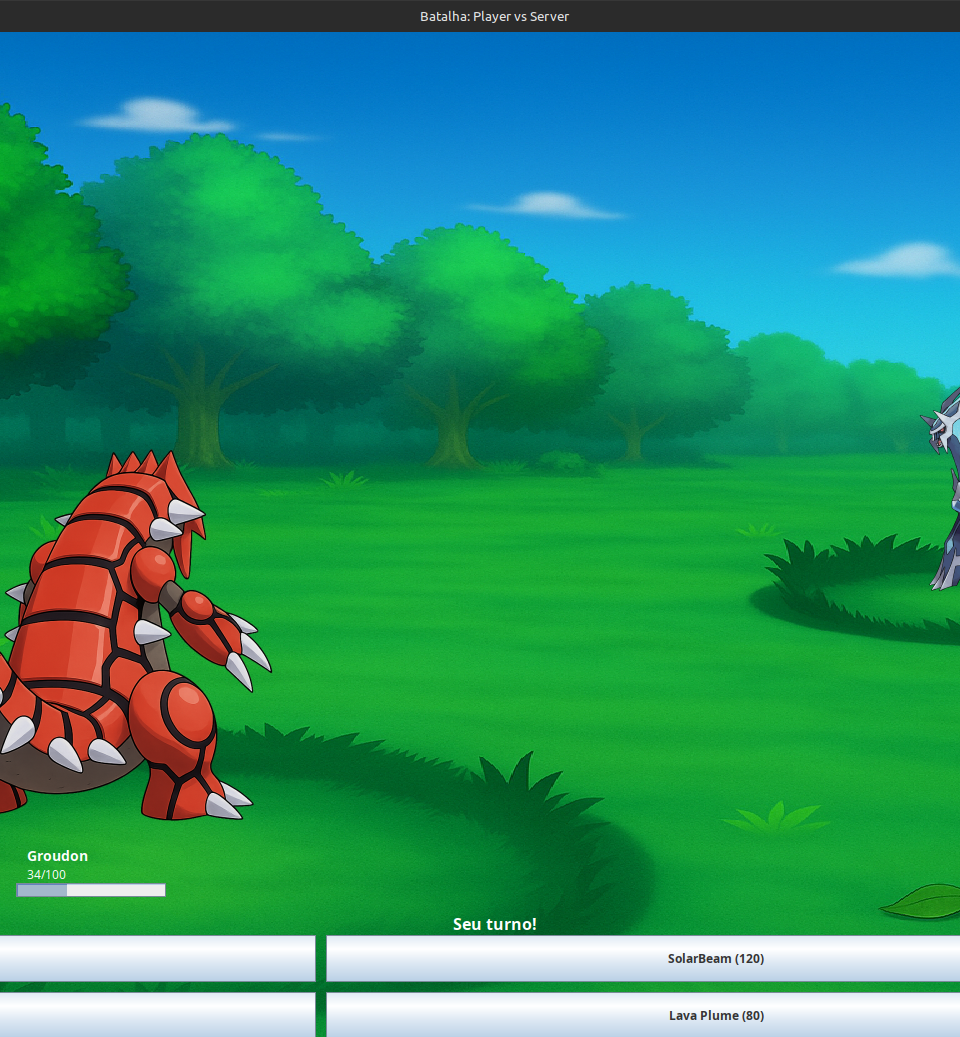 Tela de batalha do Pokémon Showdown